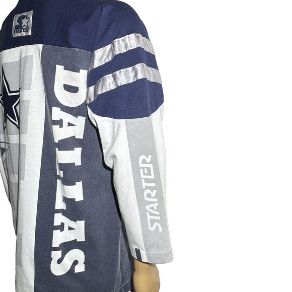 Vintage 90s Starter Dallas Cowboys Long Sleeve Big Logo Shirt Men’s L EUC - Picture 6 of 10